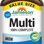 amieson 100% Complete Multivitamin for Men, with Siberian Ginseng, Lycopene and Selenium. Supports Eye Health, Energy, Immunity, and Everyday Health, Gluten-Free, One Per Day, 160 Caplets
