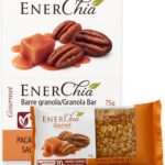 ENERCHIA Gourmet Granola Power Bar - Salted Caramel Pecan - Vegan Protein Breakfast Bar (10g protein per 75g Snack Bar, Pack of 12)