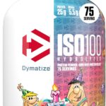 Dymatize ISO100 Hydrolyzed Protein Powder, 100% Whey Isolate Protein, 25g of Protein, 5.5g BCAAs, Gluten Free, Fast Absorbing, Easy Digesting, Birthday Cake, 5 Pound